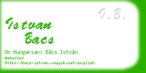 istvan bacs business card