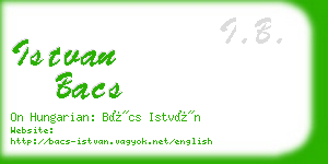 istvan bacs business card